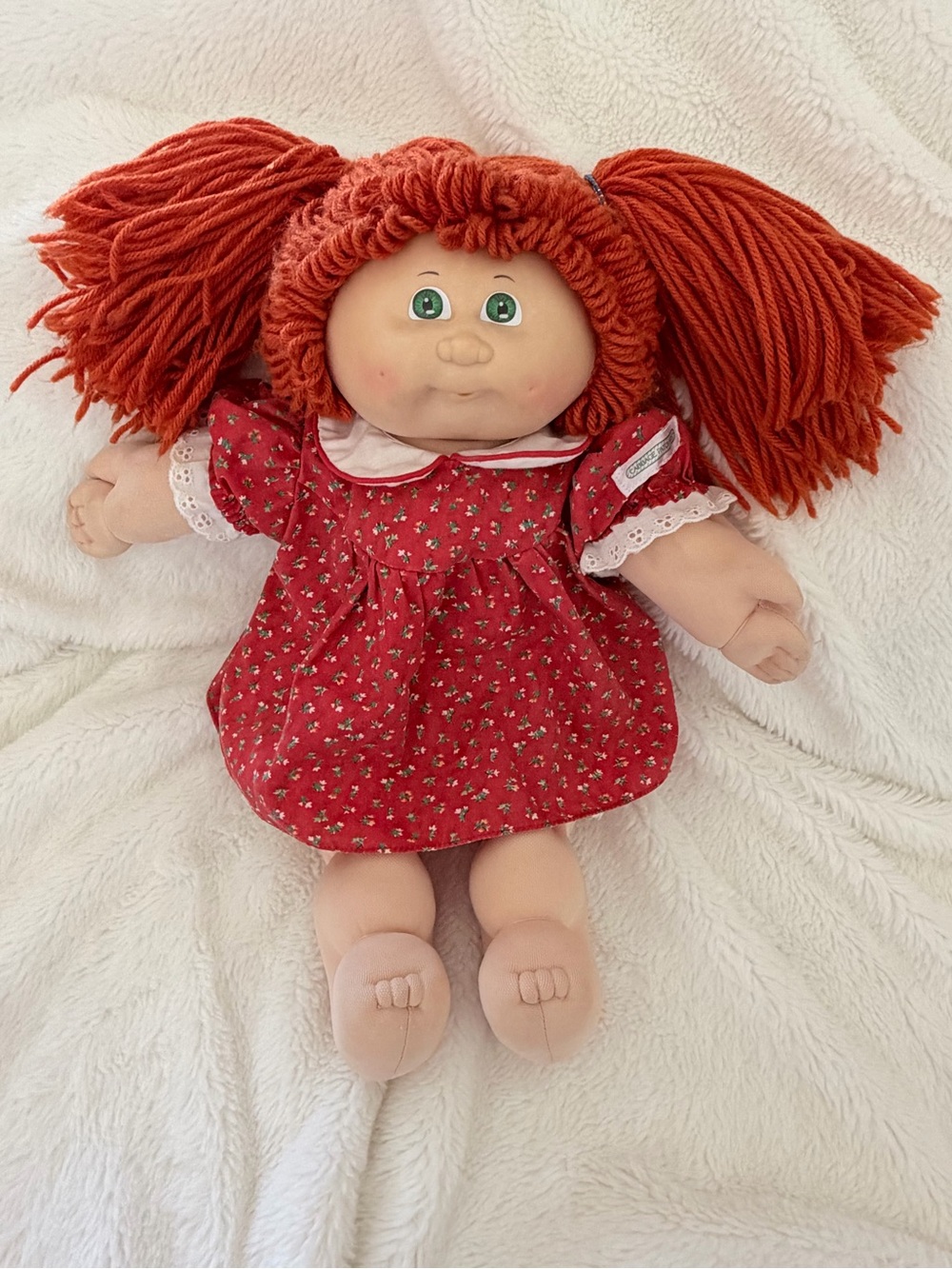 Vintage 1985 Coleco Cabbage Patch Kids Girl Doll - Red Hair Green Eyes - IC7